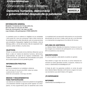 Derechos Humanos, gobernabilidad y democracia después de la pandemia